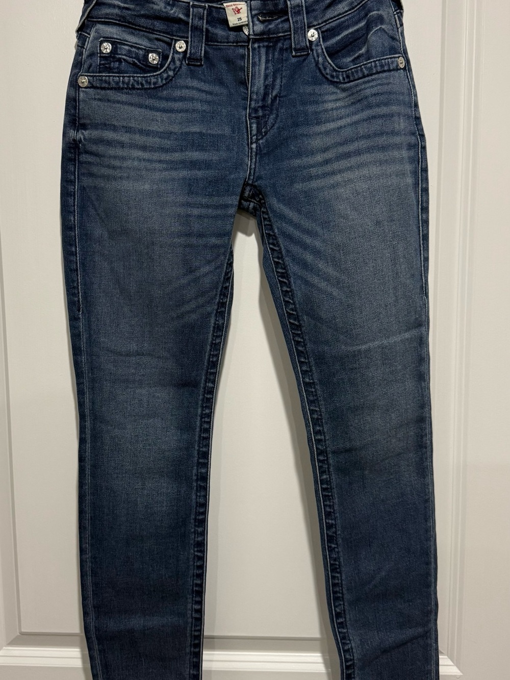 True Religion Women’s Skinny Ankle Stretch Jeans Raw Hem